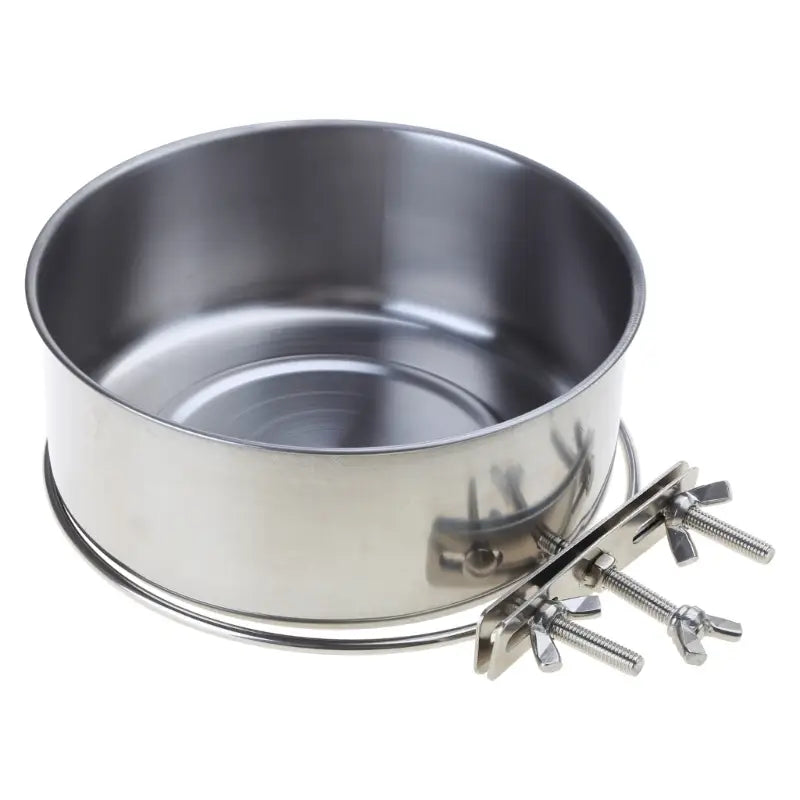 Stainless Steel Pet Bowl Cage Feeder for Mess-Free Feeding