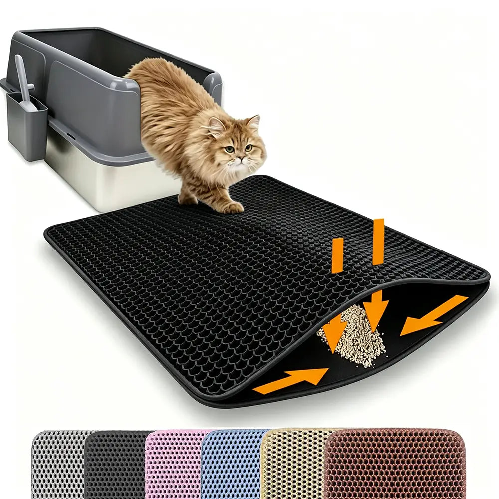 Cat Litter Mat Traps Messy Granules and Helps Protect Floors