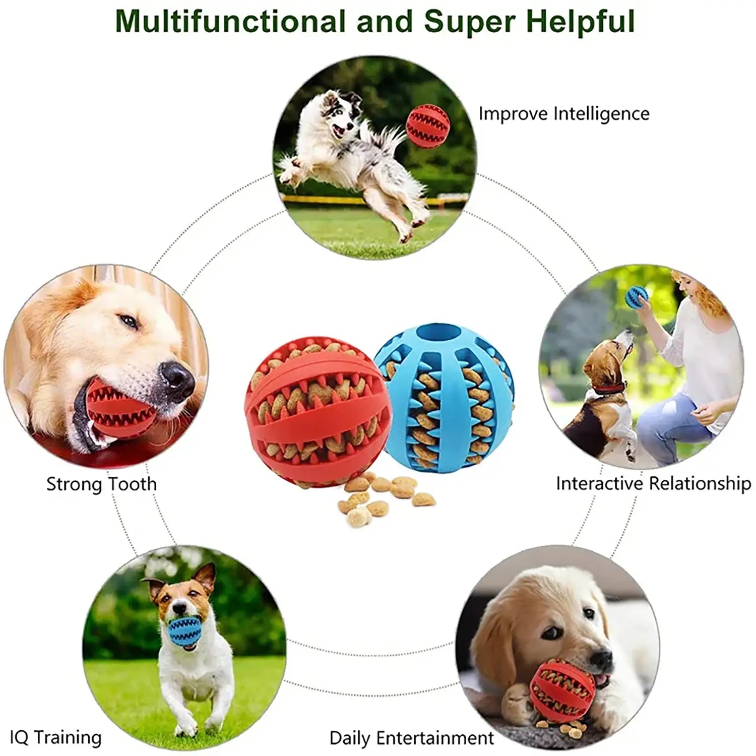 Dental Health Dog Ball That Dispenses Treats