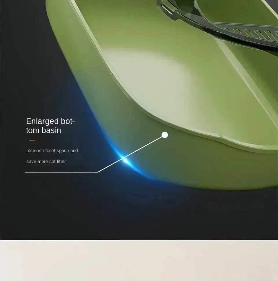 Cat Litter Box with Splash Guard for Easy Cleaning