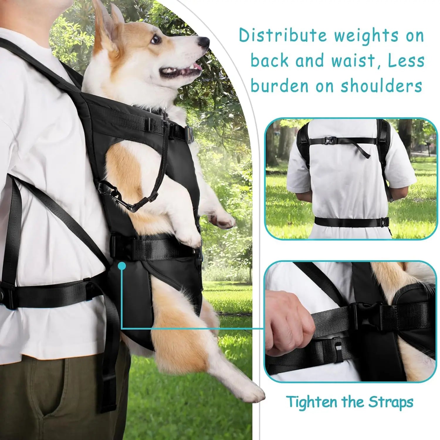 Pet Carrier Backpack for Dogs Cat Thickened Sponge Pet Front Dog Carrier Backpacks Portable Puppy Transportation Dog