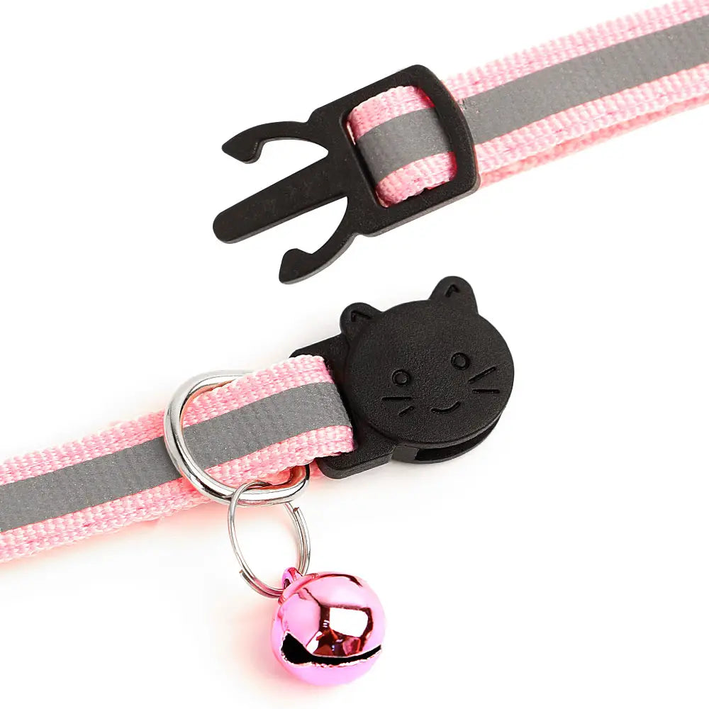 Reflective Cat Collar with Custom Engraved ID Tag