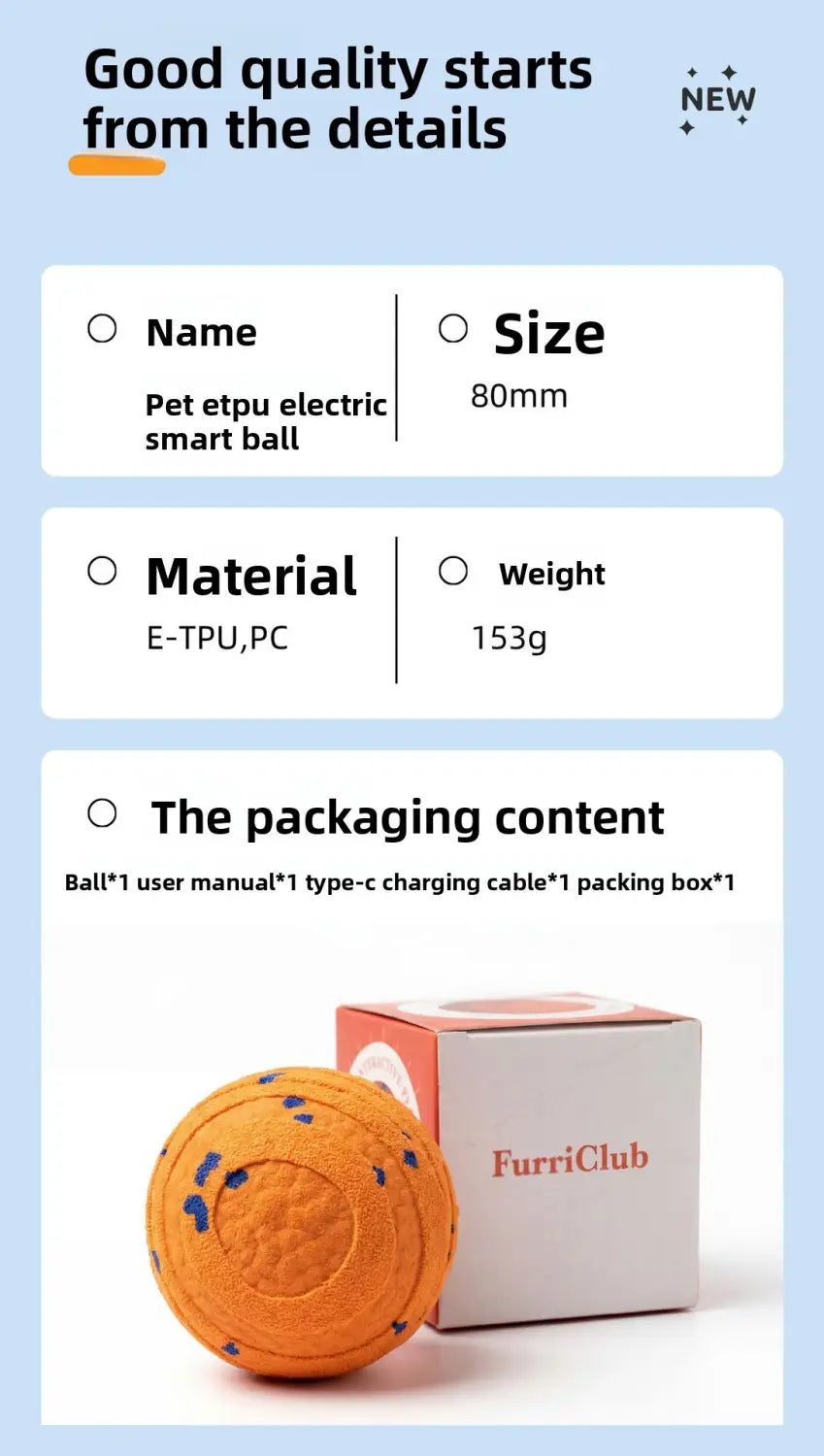 Rechargeable Interactive Dog Ball for Active Healthy Play