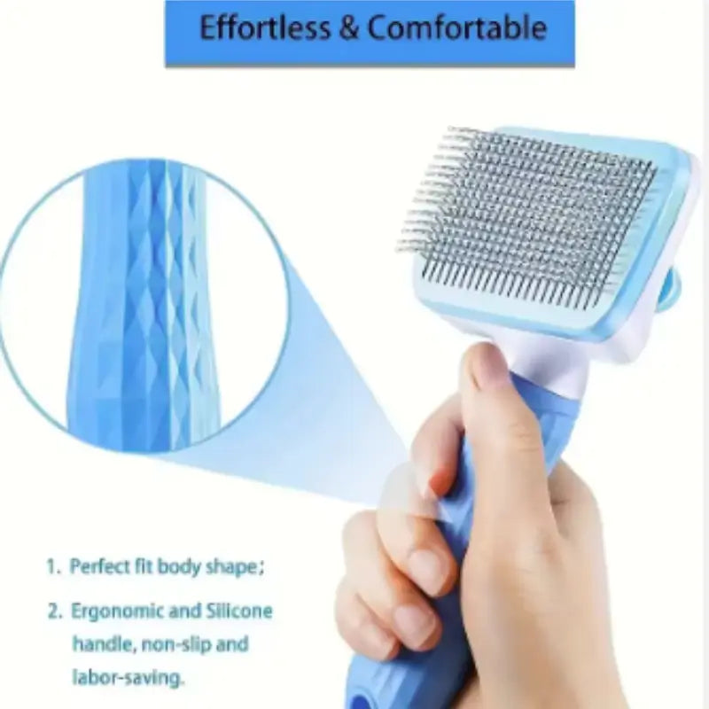 Pet Grooming Brush for Gentle Fur Detangling