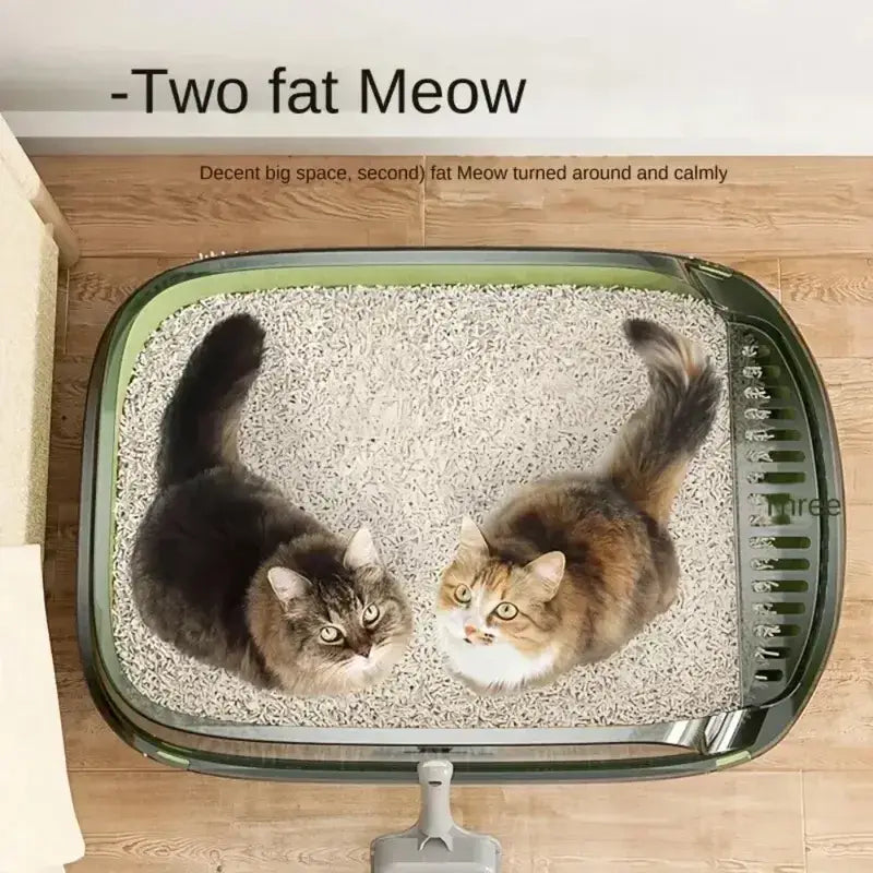 Cat Litter Box with Splash Guard for Easy Cleaning