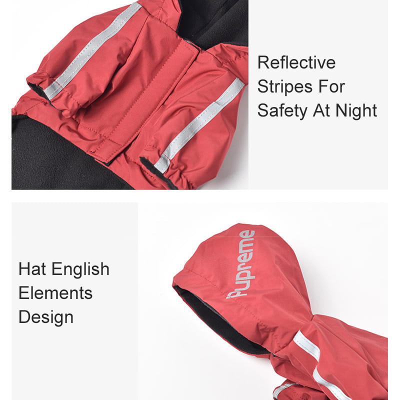 Reflective Waterproof Dog Jacket with Hood