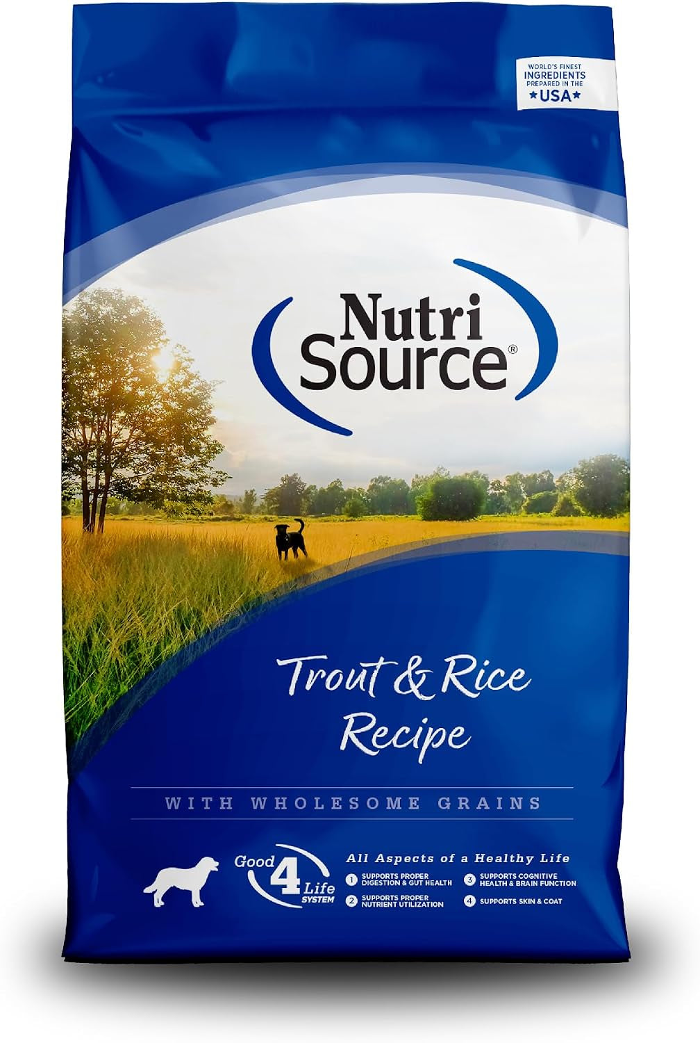 Dry Dog Food, Trout and Rice, 4LB