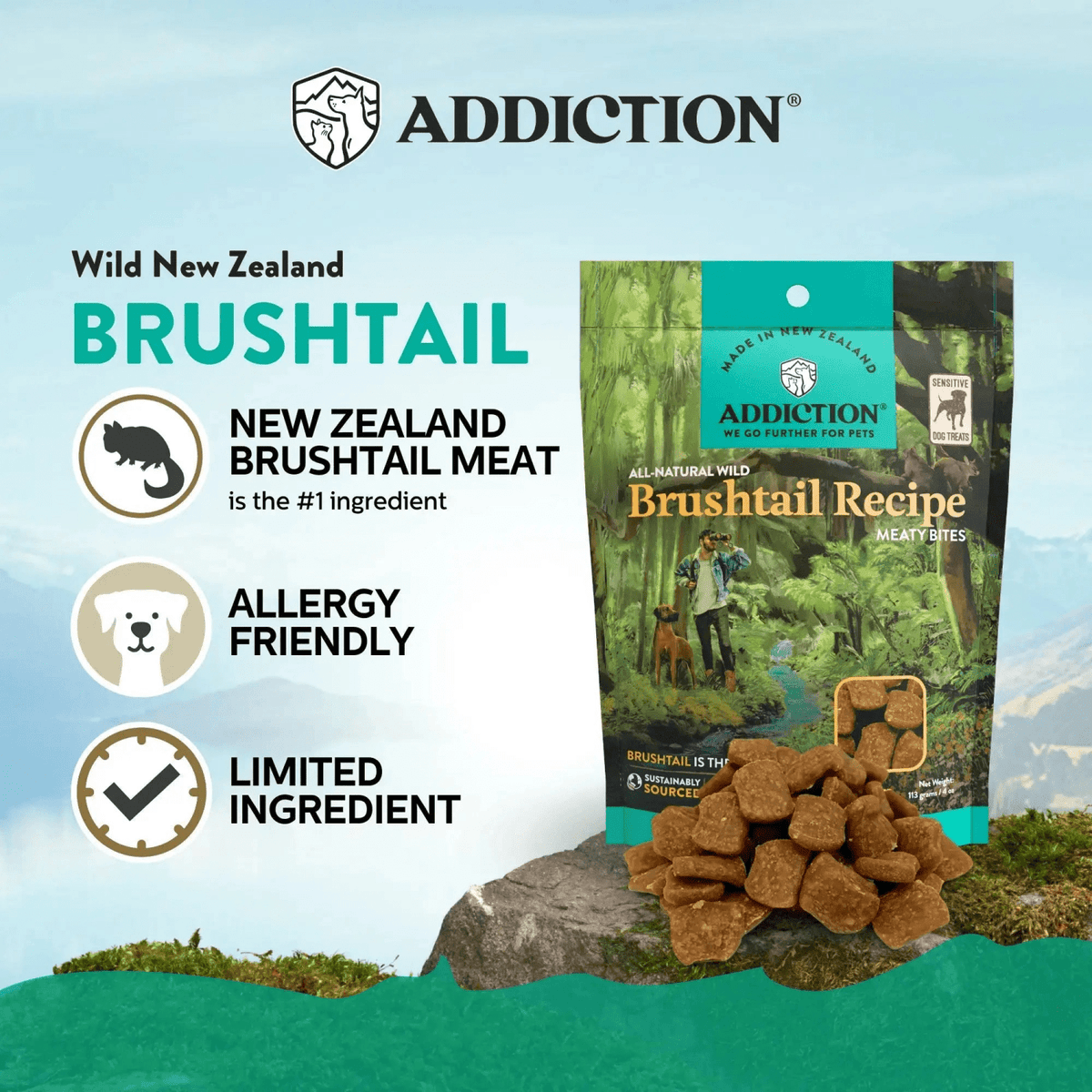 Addiction Meaty Bites Dog Treats Variety Bundle Addiction Pet Foods USA