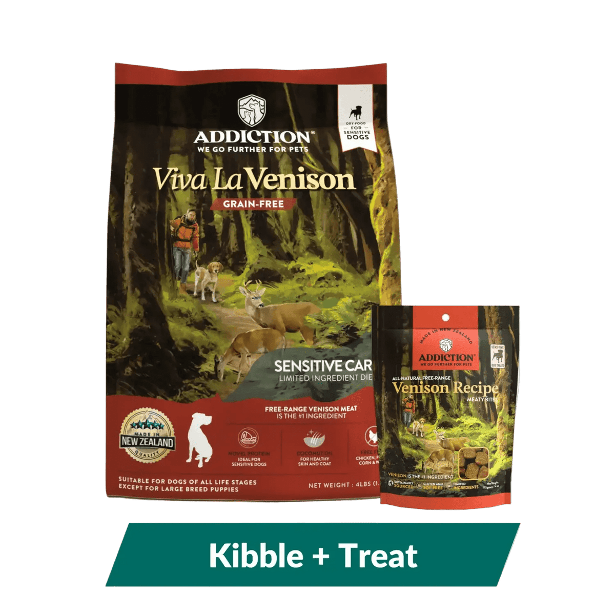 Addiction Viva La Venison Dog Food & Treats Bundle Addiction Pet Foods USA