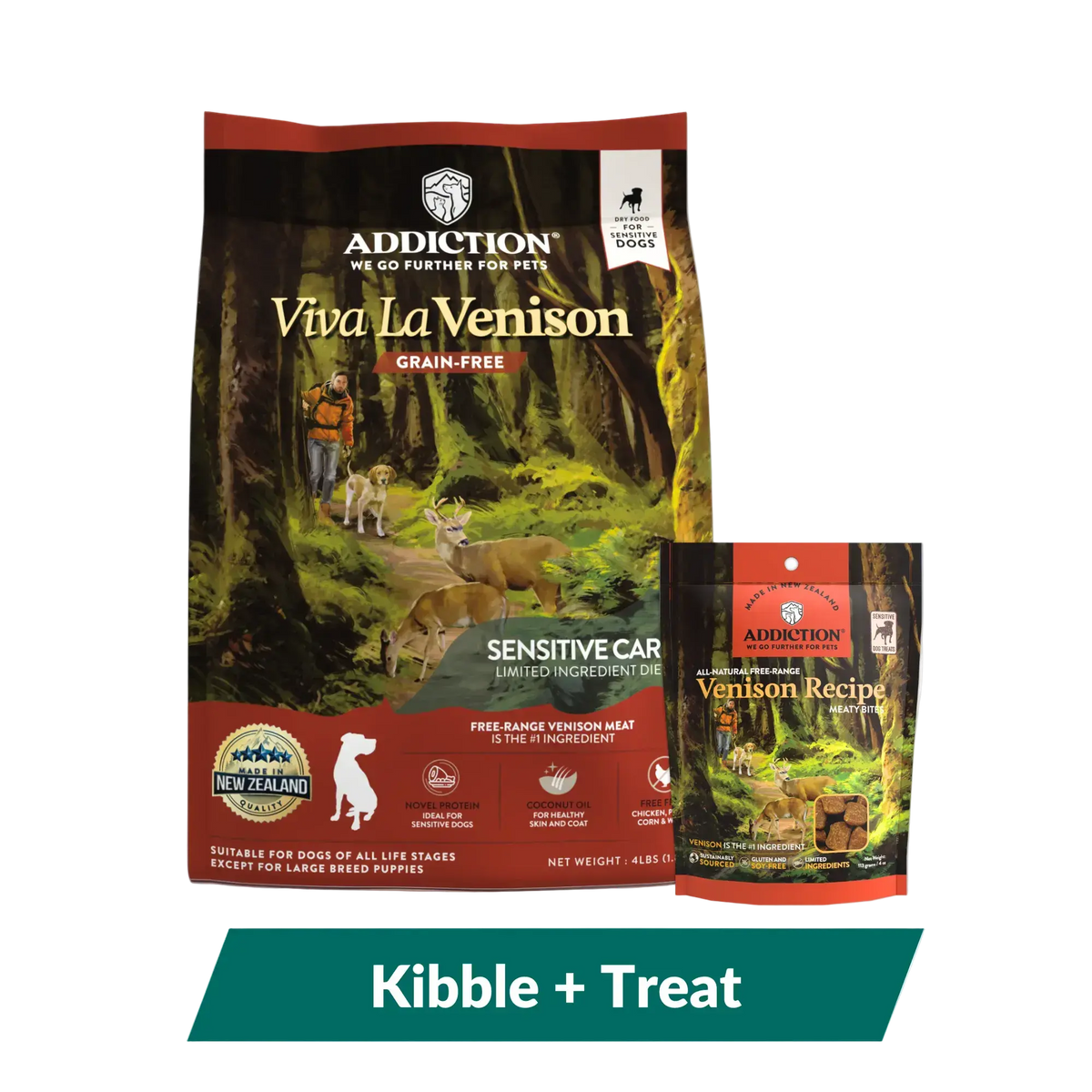 Addiction Viva La Venison Dog Food & Treats Bundle Addiction Pet Foods USA