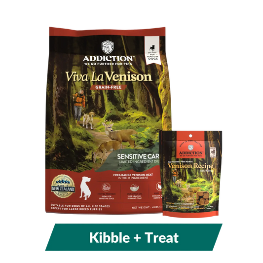 Addiction Viva La Venison Dog Food & Treats Bundle Addiction Pet Foods USA