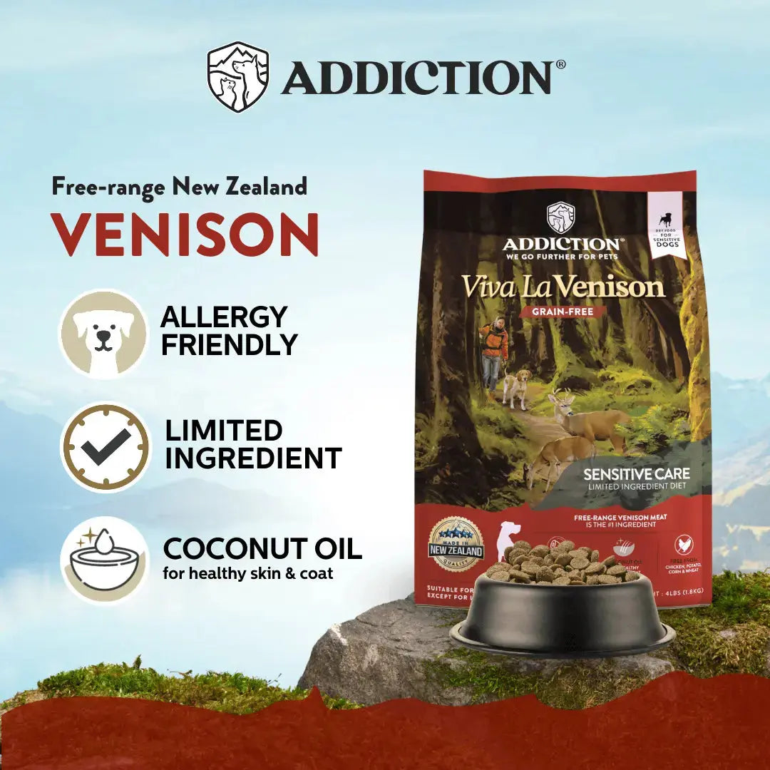 Addiction Viva La Venison Dog Food & Treats Bundle Addiction Pet Foods USA