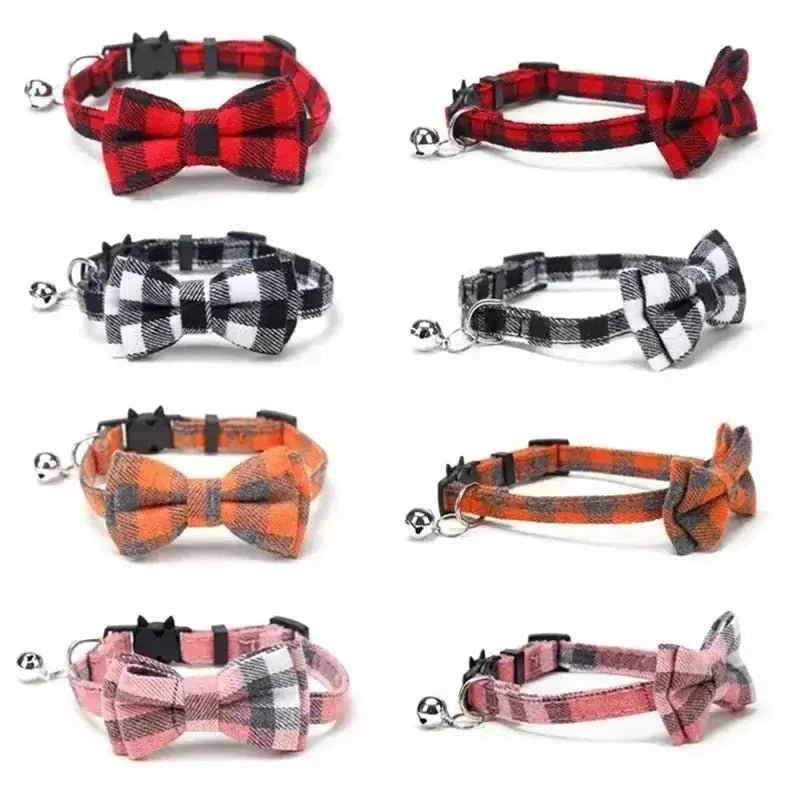 Adjustable Breakaway Cat Collar with Bow and Safety Bell