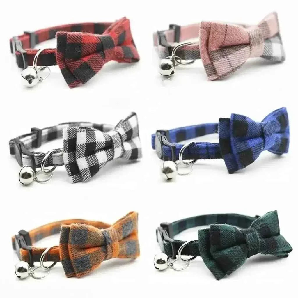 Adjustable Breakaway Cat Collar with Bow and Safety Bell