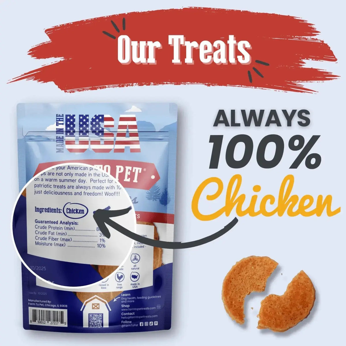 Americana Chicken Dog Treats | Celebrate with USA-Made Treats - Chip