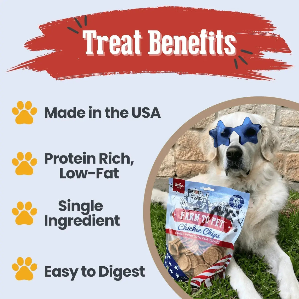 Americana Chicken Dog Treats | Celebrate with USA-Made Treats - Chip