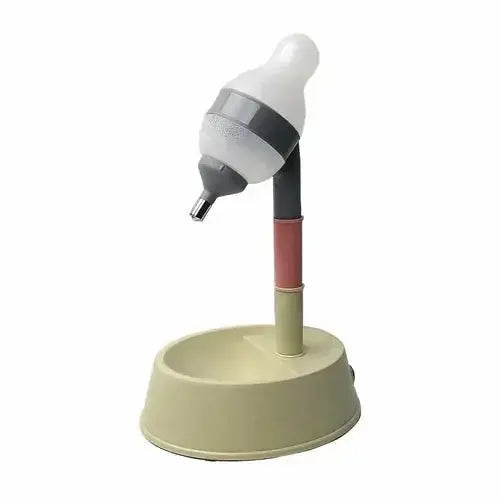 Automatic Pet Water Dispenser Stand Feeder Bowl Adjusting Height - Beige - Petcare