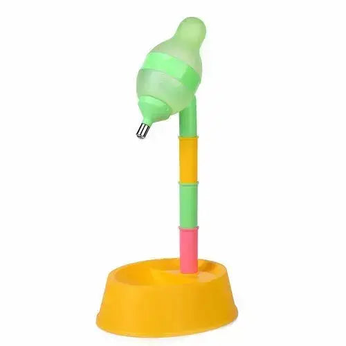 Automatic Pet Water Dispenser Stand Feeder Bowl Adjusting Height - Yellow - Petcare