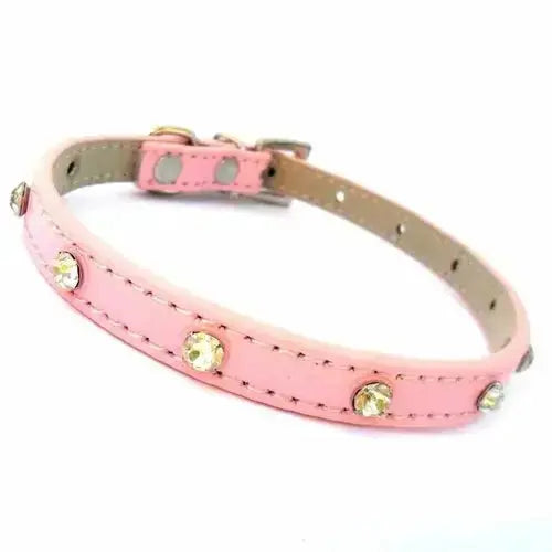 Baby Diamante Collar - Pink - Small - Leashes Collars & Petwear