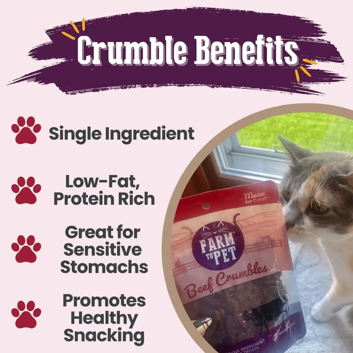 Beef Cat Treats | High Protein Treats for Cats - Crumble