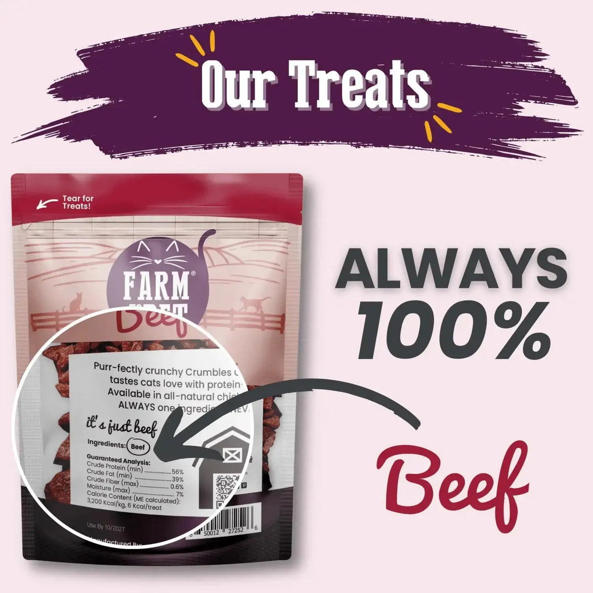 Beef Cat Treats | High Protein Treats for Cats - Crumble