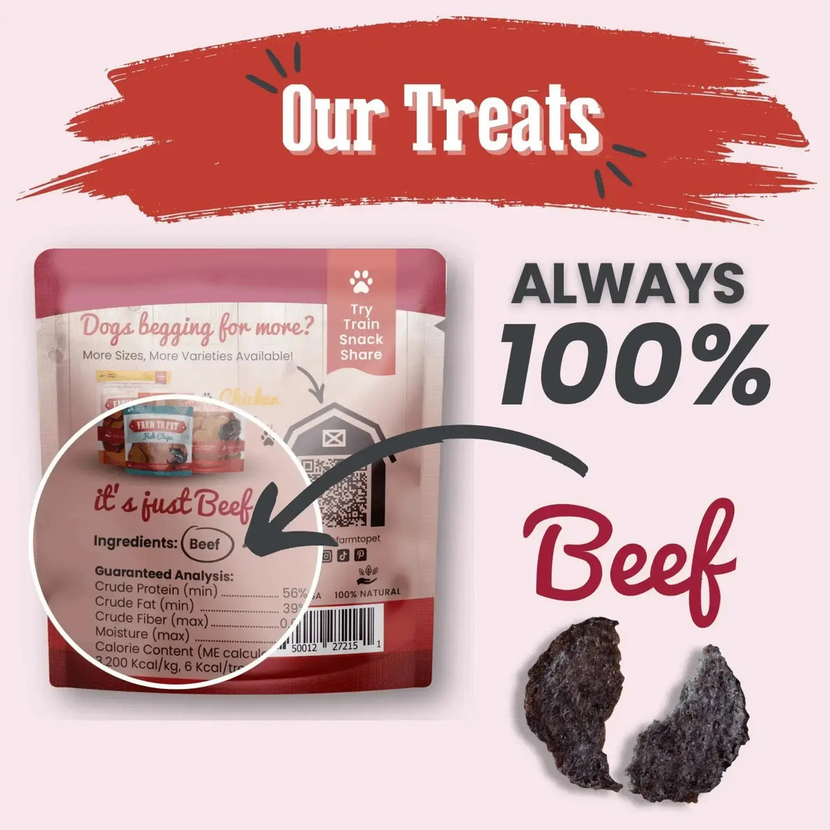 Beef Chip Dog Treats Snack Pack Bundles | Training & Travel - Snack Pack
