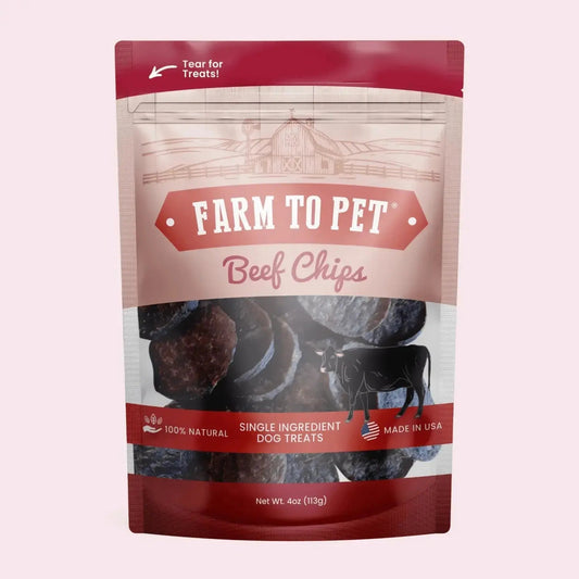 Beef Dog Treats | Single-Ingredient Healthy Treats for Dogs - Standard 4oz - Chip