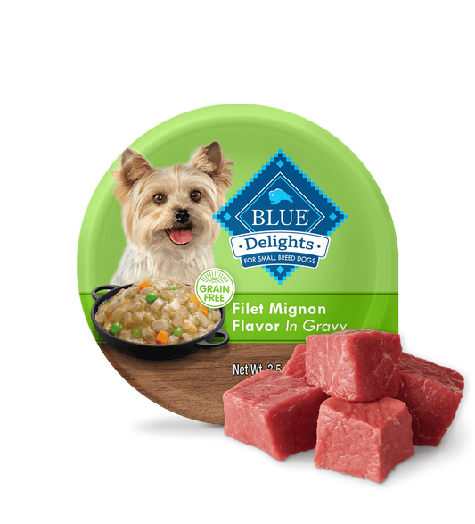 Blue Buffalo Delights Small Breed Adult Dog New York Strip Flavor in Hearty Gravy Wet Dog Food (3.5oz)