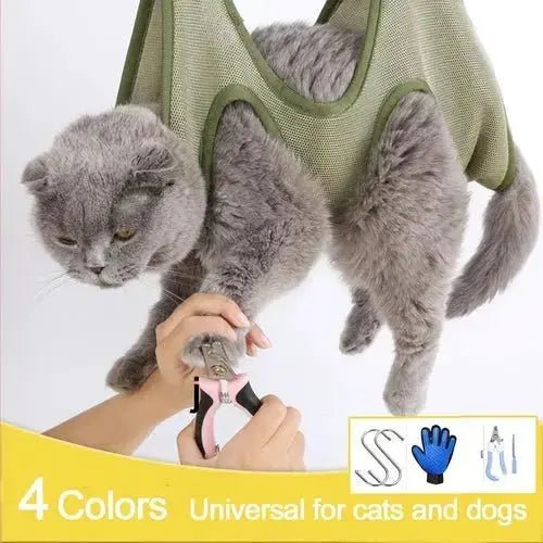 Cat Grooming Restraint Bag with Hammock - 6-10KG / Green - Leashes Collars & Petwear
