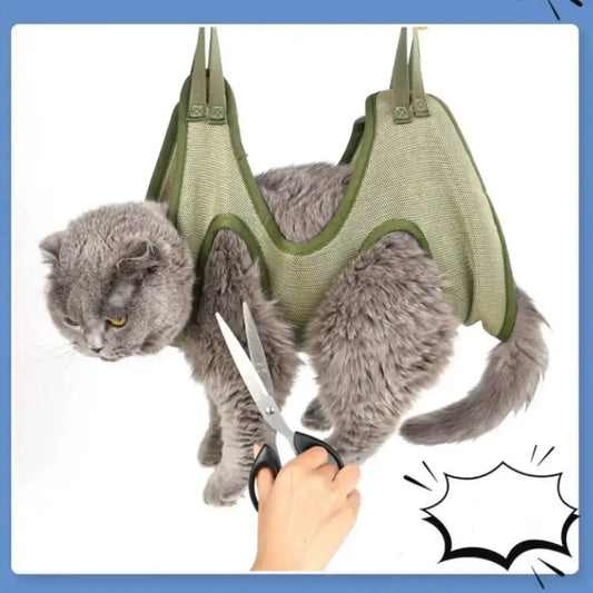 Cat Grooming Restraint Bag with Hammock - Leashes Collars & Petwear