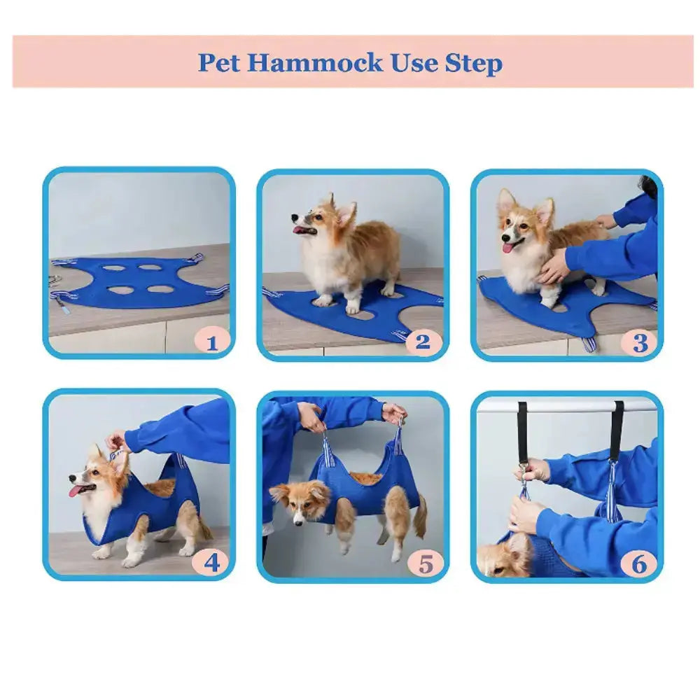Cat Grooming Restraint Bag with Hammock - Leashes Collars & Petwear