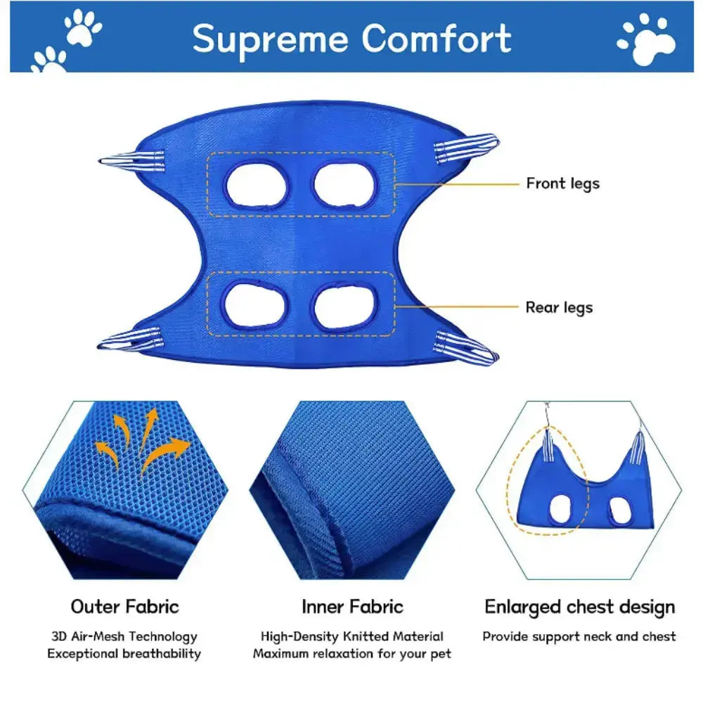 Cat Grooming Restraint Bag with Hammock - Leashes Collars & Petwear