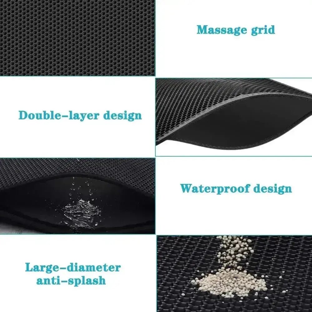 Cat Litter Mat With Gift Double Layer Waterproof Pet Litter Box Mat Non-slip Sand Cat Pad Washable Bed Mat Clean Pad