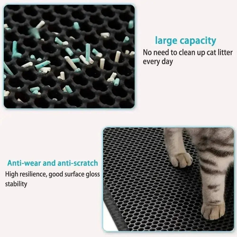 Cat Litter Mat With Gift Double Layer Waterproof Pet Litter Box Mat Non-slip Sand Cat Pad Washable Bed Mat Clean Pad