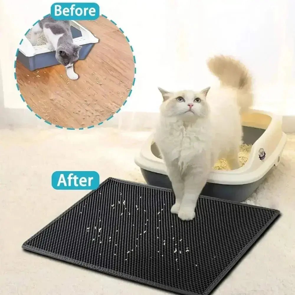 Cat Litter Mat With Gift Double Layer Waterproof Pet Litter Box Mat Non-slip Sand Cat Pad Washable Bed Mat Clean Pad