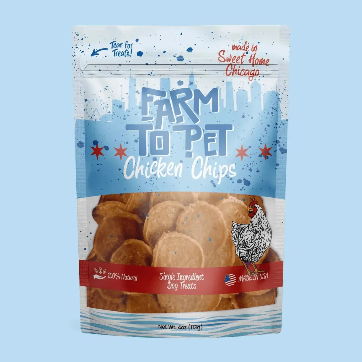 Chicago Chicken Chips for Dogs | Hometown Dog Treats - Chip