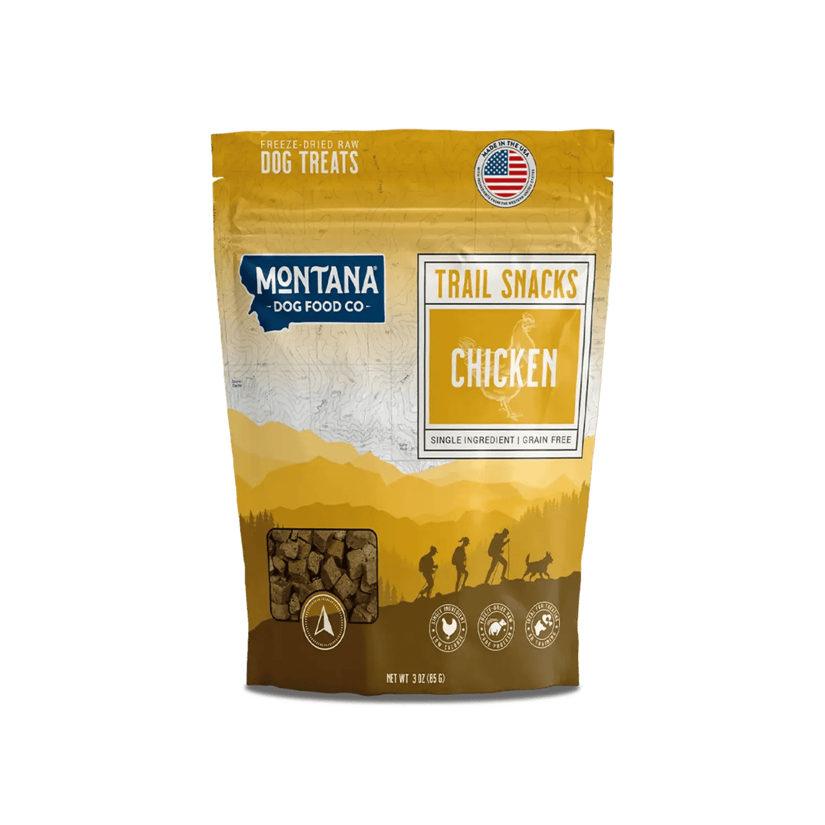 Chicken Breast Freeze-Dried Raw Trail Snacks (Treats) for Dogs 3oz Montana Dog Food Co