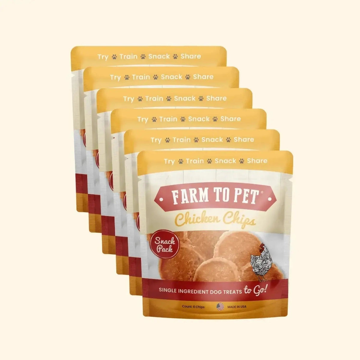 Chicken Chip Snack Packs | Dog Party Favors & Training Treats - 6 Pack - Snack Pack