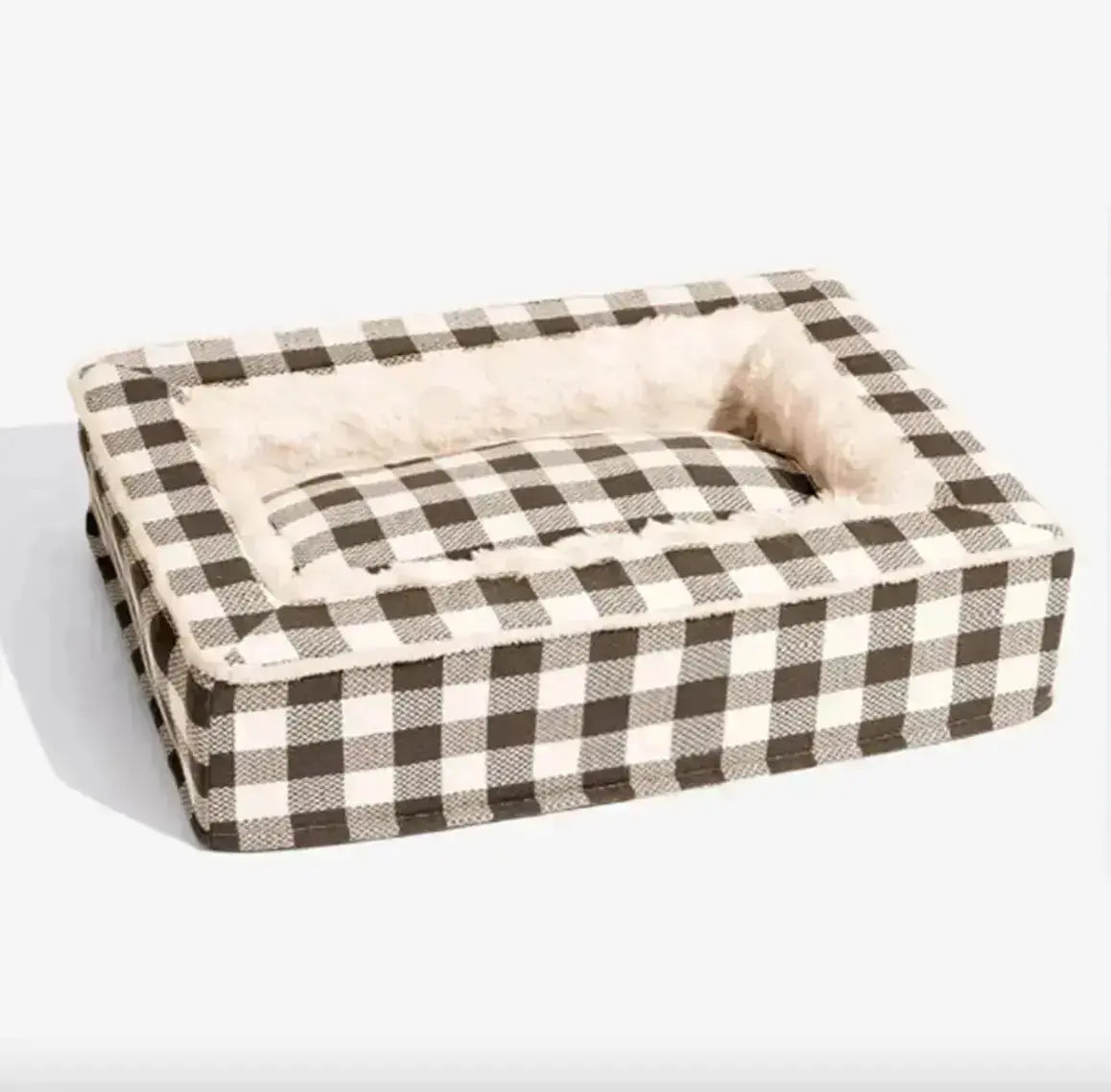 Classic Plaid Pet Bed (Removable & Washable) - Brown / M65x50x16 cm