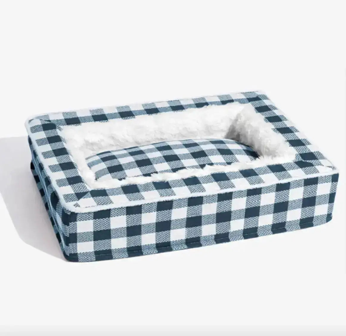 Classic Plaid Pet Bed (Removable & Washable) - Blue / M65x50x16 cm