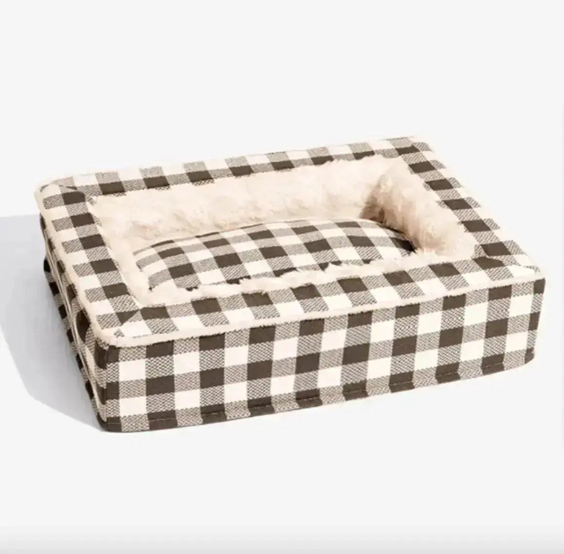 Classic Plaid Pet Bed (Removable & Washable) - Brown / M65x50x16 cm