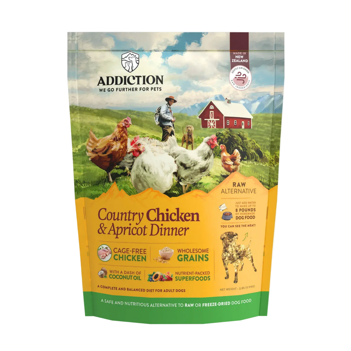 Country Chicken & Apricot Air-Dried Dog Food Addiction Pet Foods USA