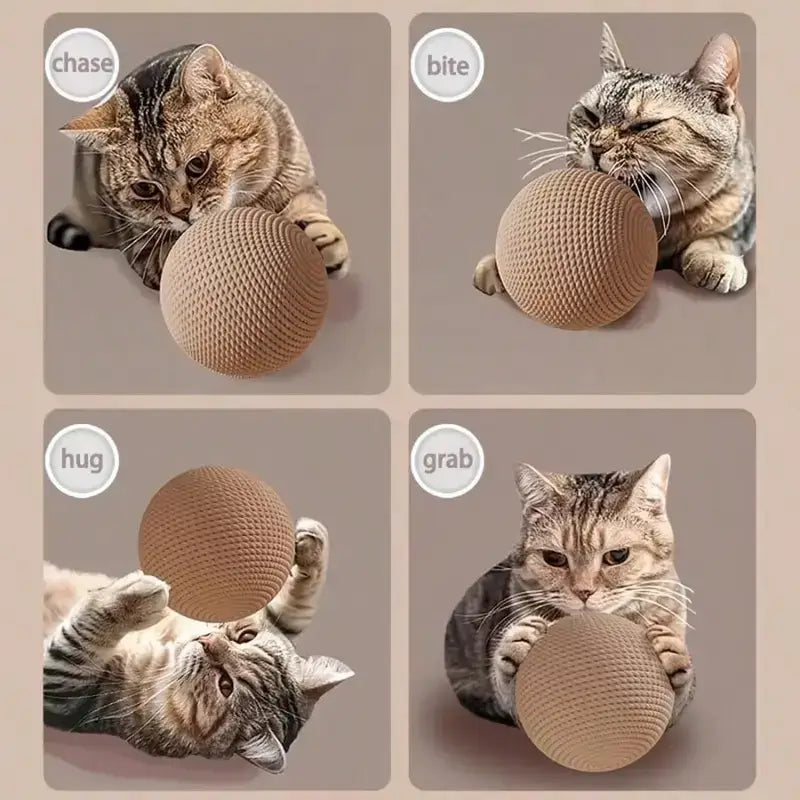 Large Jute Cat Ball Toy for Self-Entertainment and Interactive Play