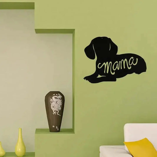 Dachshund Mama Silhouette - Metal Wall Art/Decor - Home & Garden