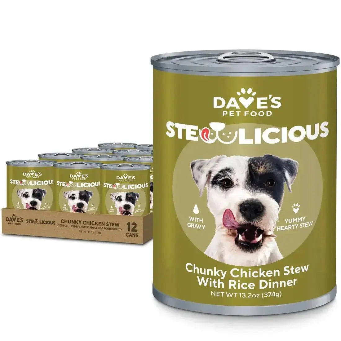 Dave's Stewlicious Chunky Chicken & Rice Wet Dog Food (13.2oz) - True Pet Market