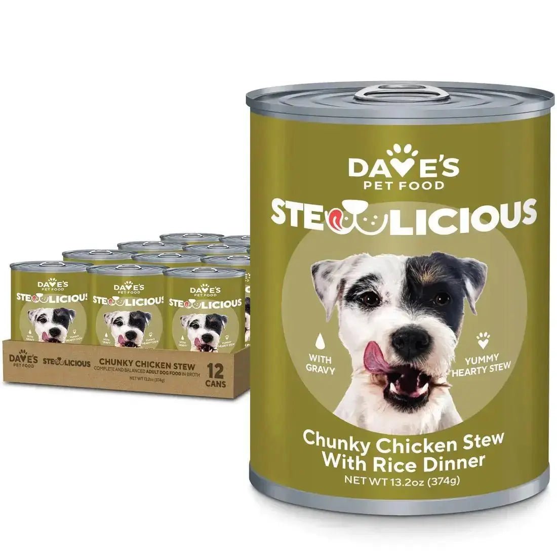 Dave's Stewlicious Chunky Chicken & Rice Wet Dog Food (13.2oz) - True Pet Market