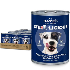 Dave's Stewlicious Cowboy Dinner w/ Beef & Pork Wet Dog Food (13.2oz) - True Pet Market