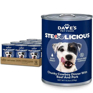 Dave's Stewlicious Cowboy Dinner w/ Beef & Pork Wet Dog Food (13.2oz) - True Pet Market