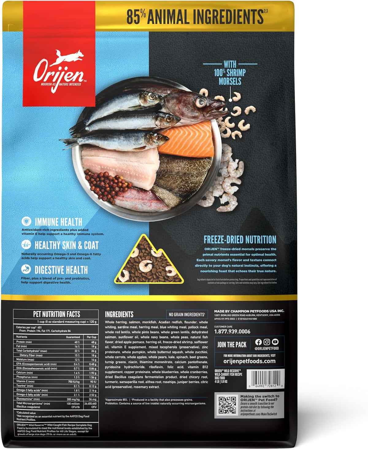 ORIJEN Wild Reserve Dry Dog Food Wild-Caught Fish Recipe 4Lb Bag