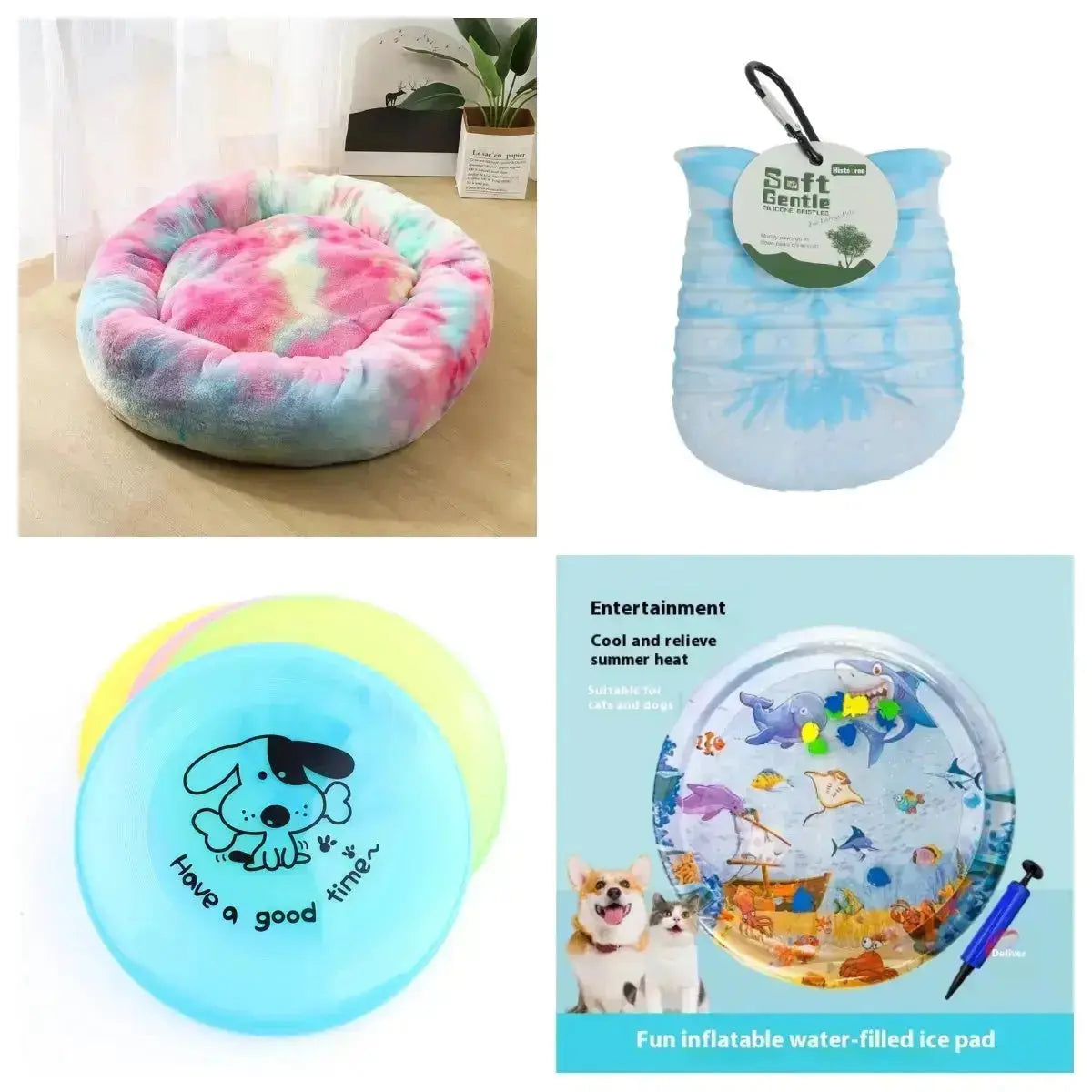 Silicone Flying Saucer Funny Pets Dog Cat Toy Dog Game Flying Discs Periwinkle Abderus